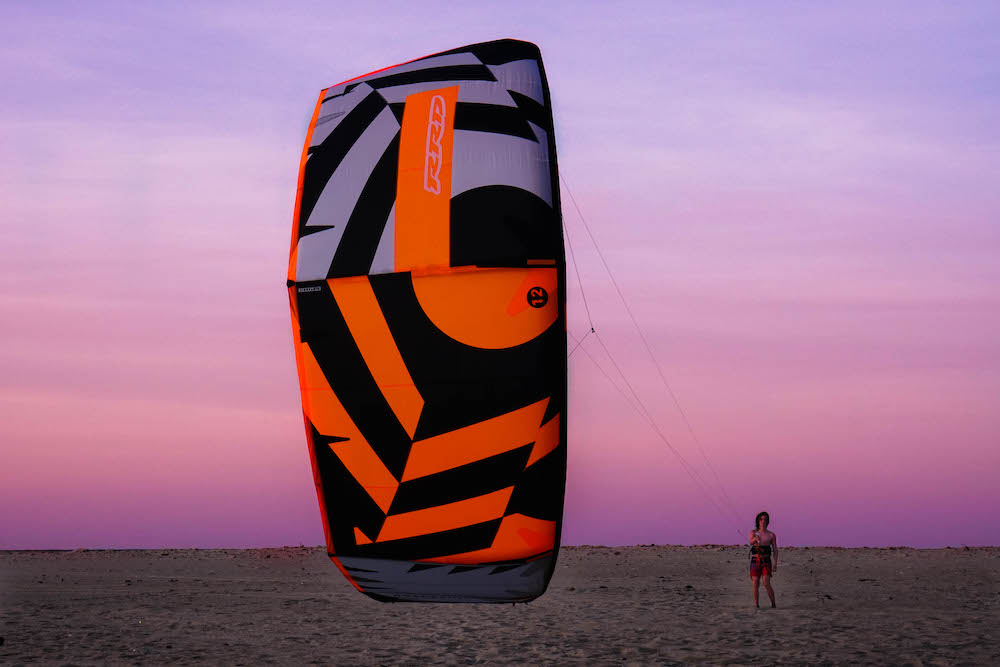 Landing kite in Tabuba, Cumbuco, Brazil